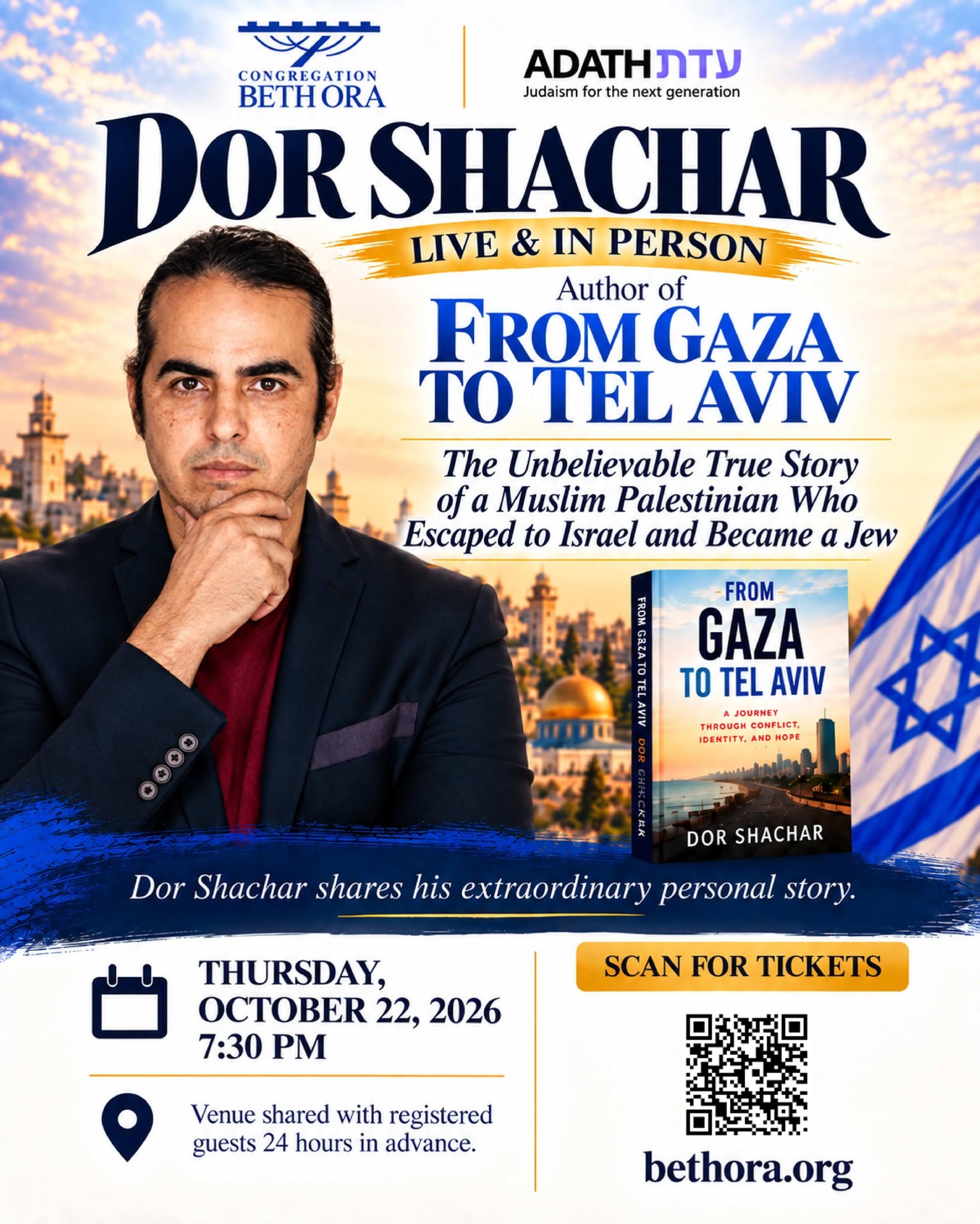 From Gaza to Judaism: Dor Shachar to Share Extraordinary Story in Montreal